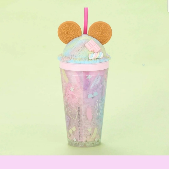 Tumbler Cookie Ears Cold Cup w/ Lid and Straw Double Wall Magic Cold Cup Gift - Picture 3 of 14